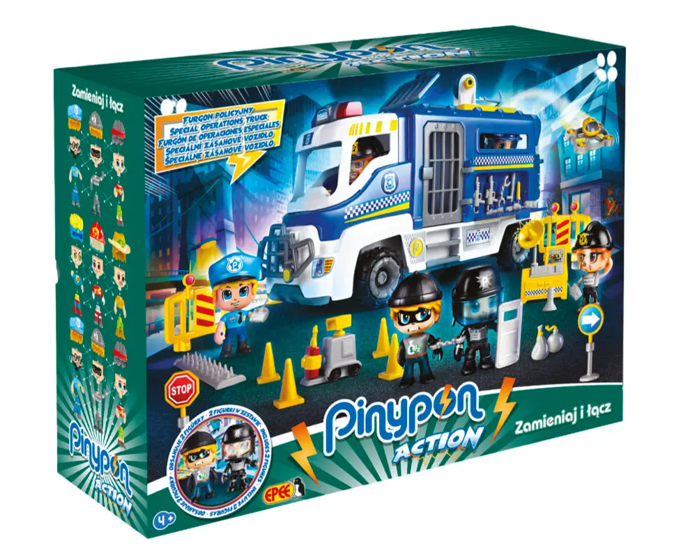 Pinypon Action – Zestaw „Furgon policyjny” z 2 figurkami i akcesoriami