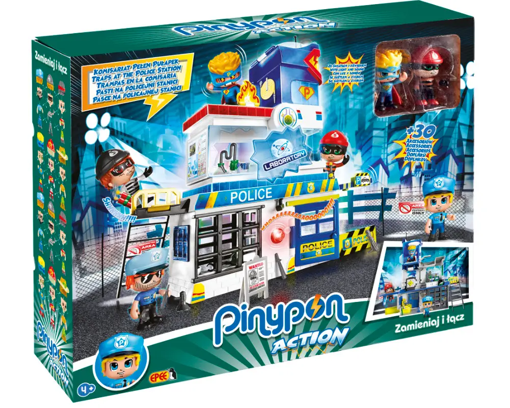 Pinypon Action – Zestaw „Komisariat” z 2 figurkami 7 cm i akcesoriami