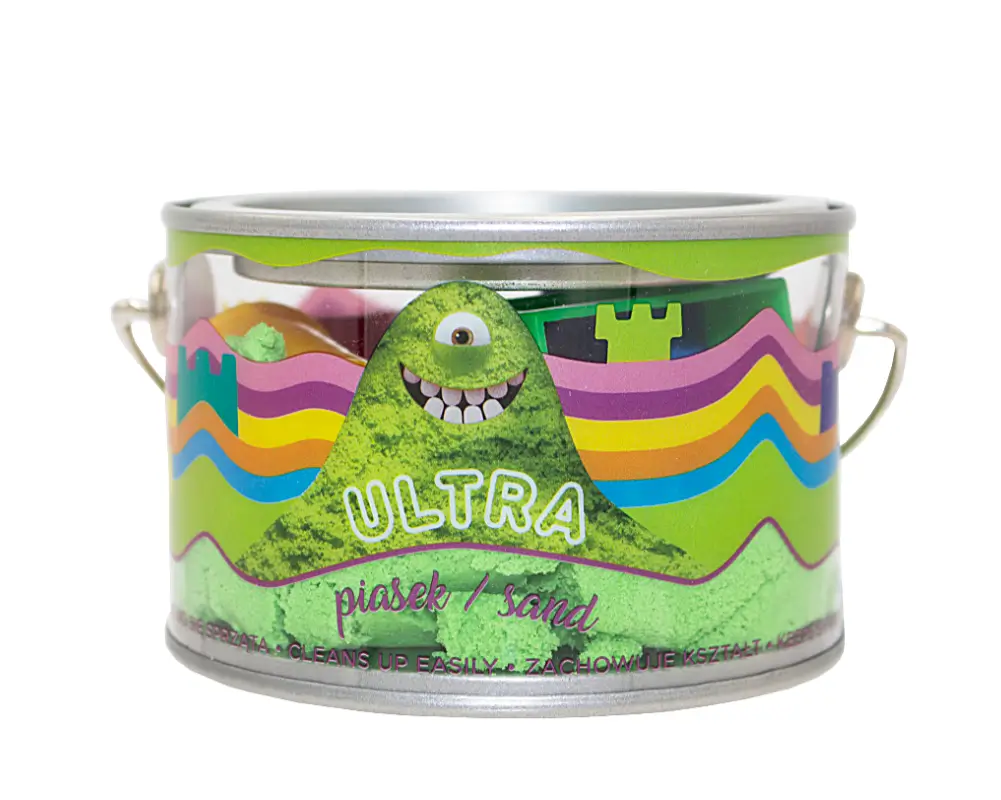 UltraPiasek – puszka 200 g + 5 foremek, 12 ass.