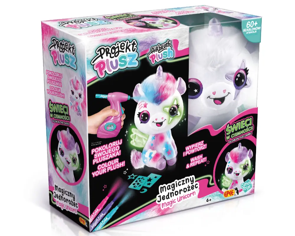 Projekt Plusz – Magiczny Jednorożec świecący w ciemności