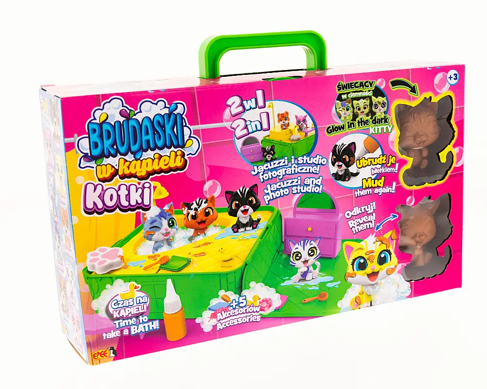 Brudaski w kąpieli kotki – Zestaw Jacuzzi –   2 kotki + błotko + jacuzzi + 5 akcesoriów