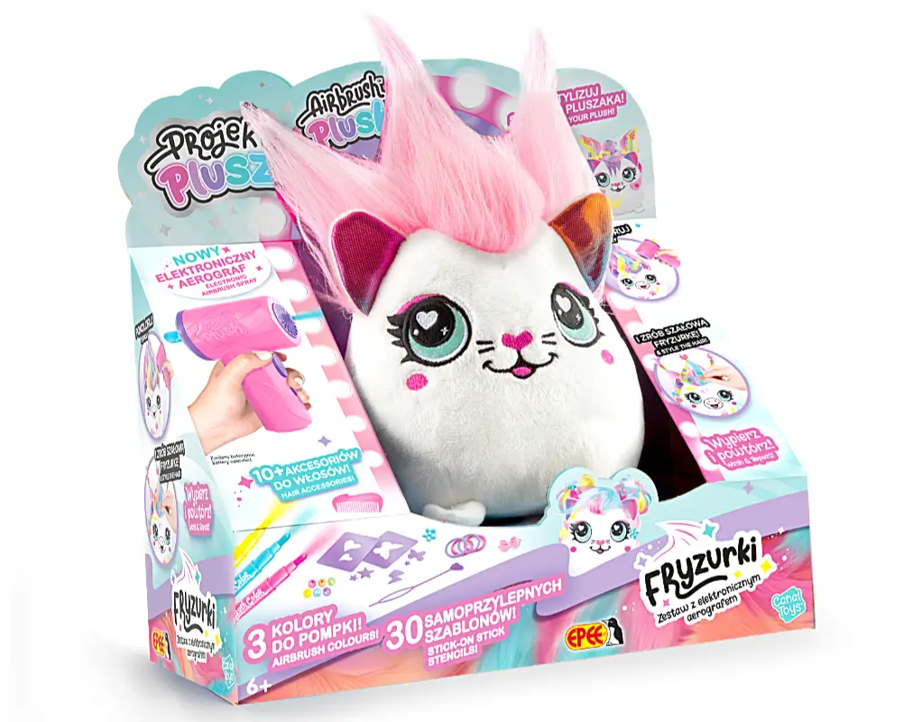 Projekt Plusz Fryzurki – Zestaw z elektronicznym aerografem, 2 ass.