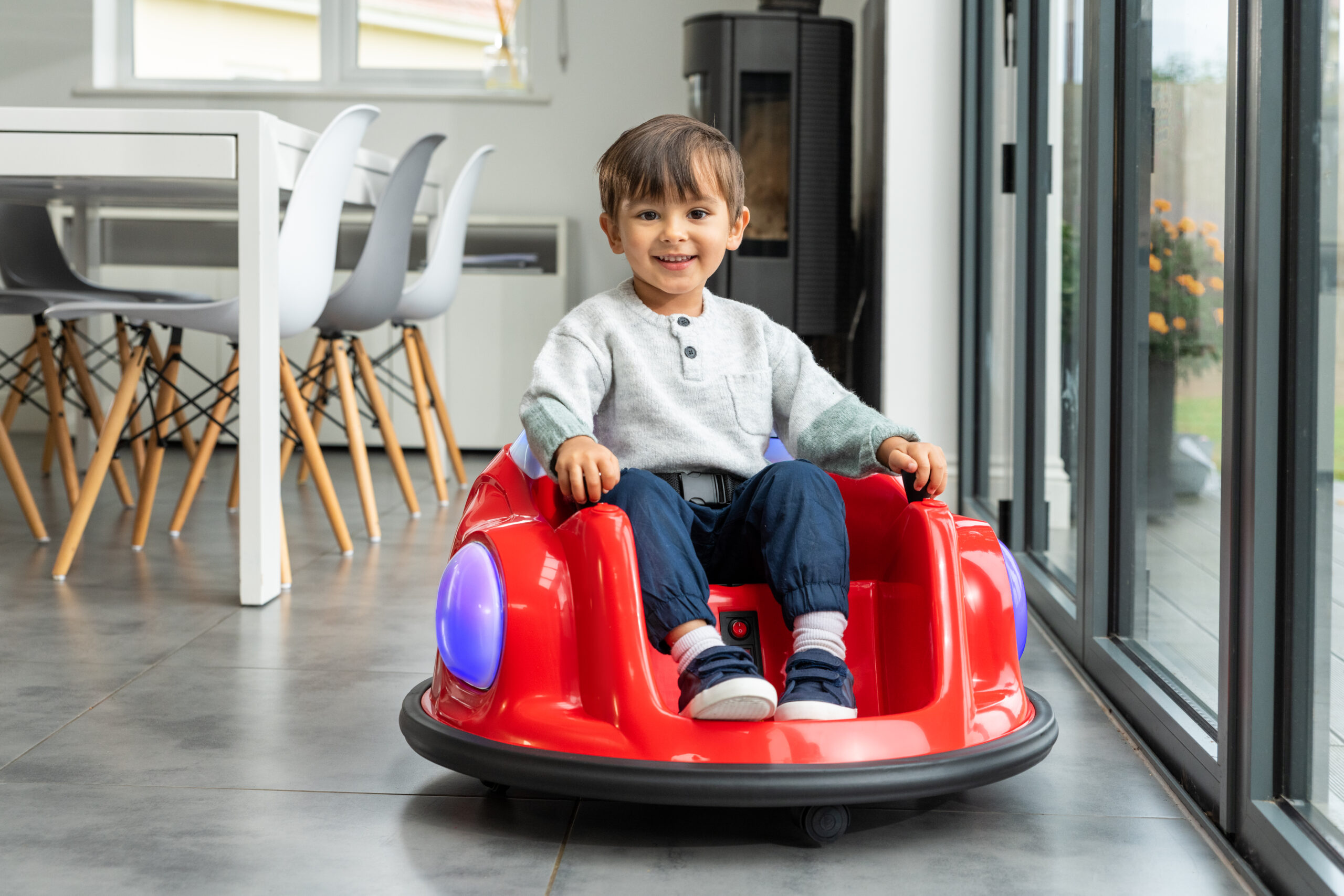 EP60482 Rajdzik   Elektryczny jeździk obrotowy (czerwony 14)